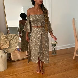 Shein olive green 2 pice set size S